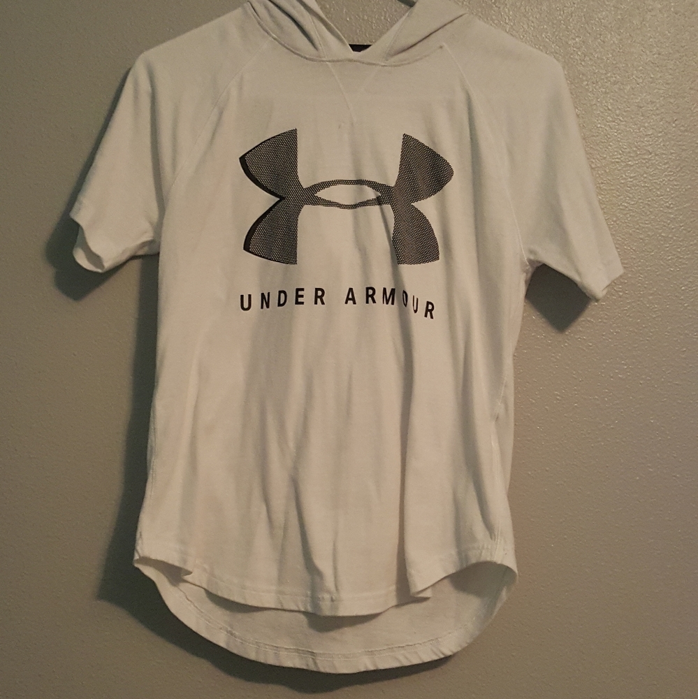 White Under Armour shirt with hood